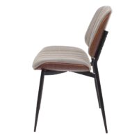 2er-Set Esszimmerstühle Bugholz Stoff Öko-Tex Walnuss hellgrau