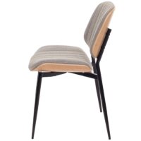 2er-Set Esszimmerstühle Bugholz Stoffbezug Öko-Tex natur hellgrau