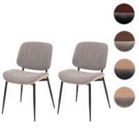 2er-Set Esszimmerstühle Bugholz Stoffbezug Öko-Tex natur hellgrau