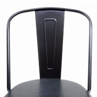 2er-Set Esszimmerstühle Chesterfield Kunstleder Metall schwarz-grau