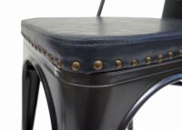 2er-Set Esszimmerstühle Chesterfield Kunstleder Metall schwarz-grau