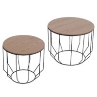 2er-Set Couchtisch Beistelltisch Kaffeetisch Loungetisch Industrial Eiche