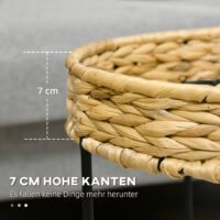 2er-Set Couchtisch Satztisch Boho-Stil Natur-Schwarz
