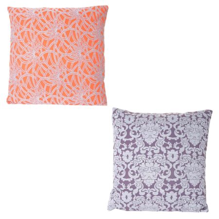 2er Set Deko-Kissen Barock Blumen mit Füllung 45x45cm