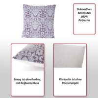 2er Set Deko-Kissen Barock Blumen mit Füllung 45x45cm