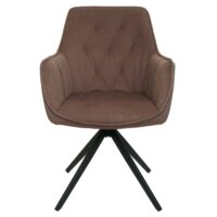 2er-Set drehbare Esszimmerstühle mit Armlehne braun