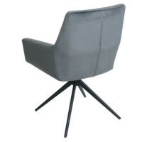 2er-Set drehbare Esszimmerstühle mit Armlehne Stoff dunkelgrau