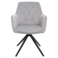 2er-Set drehbare Esszimmerstühle mit Armlehne hellgrau