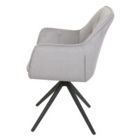 2er-Set drehbare Esszimmerstühle mit Armlehne hellgrau