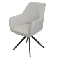 2er-Set drehbare Esszimmerstühle mit Armlehnen Stoff creme-beige