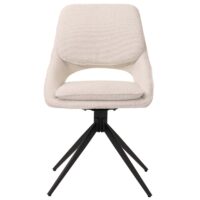2er-Set drehbare Esszimmerstühle Boucle Stoff Öko-Tex creme