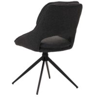 2er-Set drehbare Esszimmerstühle Boucle Stoff dunkelgrau