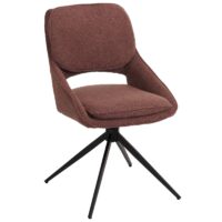 2er-Set drehbare Esszimmerstühle Bouclé Öko-Tex braun