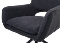 2er-Set Esszimmerstühle drehbar Bouclé Öko-Tex dunkelgrau