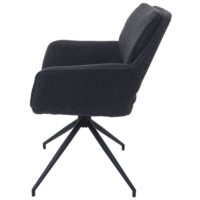 2er-Set Esszimmerstühle drehbar Bouclé Öko-Tex dunkelgrau