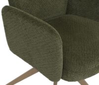 2er-Set drehbare Esszimmerstühle Bouclé Öko-Tex Holz-Optik grün