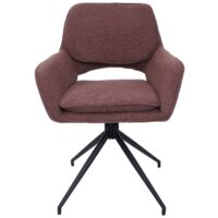 2er-Set drehbare Esszimmerstühle Bouclé Öko-Tex hellbraun