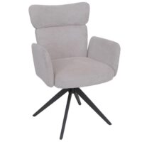 2er-Set Esszimmerstühle drehbar Bouclé Öko-Tex hellgrau