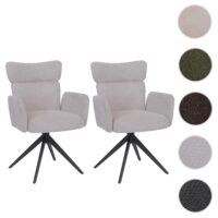 2er-Set Esszimmerstühle drehbar Bouclé Öko-Tex hellgrau