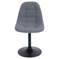 2er-Set Esszimmerstühle Drehbar Bouclé mit Stahlgestell dunkelgrau