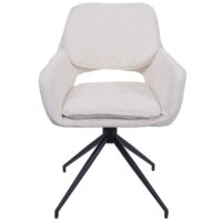 2er-Set drehbare Esszimmerstühle Chenille Öko-Tex creme