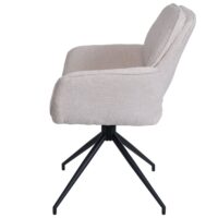 2er-Set drehbare Esszimmerstühle Chenille Öko-Tex creme