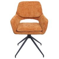 2er-Set drehbare Esszimmerstühle Stoff Chenille ocker-gelb