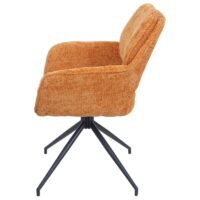 2er-Set drehbare Esszimmerstühle Stoff Chenille ocker-gelb