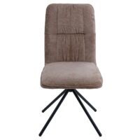 2er-Set Esszimmerstühle drehbar Chenille Öko-Tex hellbraun