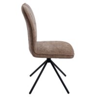 2er-Set Esszimmerstühle drehbar Chenille Öko-Tex hellbraun