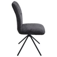 2er-Set Esszimmerstühle drehbar Stoff Chenille Öko-Tex dunkelgrau