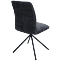 2er-Set Esszimmerstühle drehbar Stoff Chenille Öko-Tex dunkelgrau