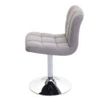 2er-Set drehbare Esszimmerstühle Stoff Chrom hellgrau