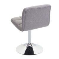 2er-Set drehbare Esszimmerstühle Stoff Chrom hellgrau