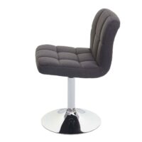 2er-Set Esszimmerstühle drehbar Stoff Chrom dunkelgrau