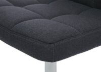 2er-Set Esszimmerstühle drehbar Stoff Chrom dunkelgrau