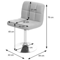 2er-Set Esszimmerstühle drehbar Stoff Chrom dunkelgrau