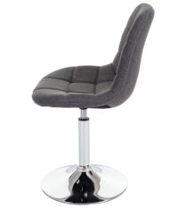 2er-Set Esszimmerstühle drehbar Chrom Textil hellgrau