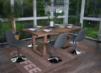 2er-Set Esszimmerstühle drehbar Chrom Textil hellgrau