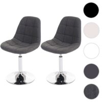2er-Set Esszimmerstühle drehbar Chrom Textil hellgrau