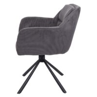 2er-Set drehbare Esszimmerstühle Kordstoff grau