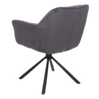 2er-Set drehbare Esszimmerstühle Kordstoff grau