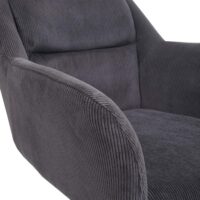 2er-Set drehbare Esszimmerstühle Kordstoff grau