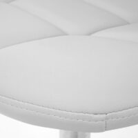 2er-Set Esszimmerstühle drehbar Kunstleder Chrom weiss