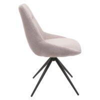 2er-Set drehbare Esszimmerstühle Stoff Metall creme-beige