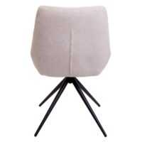 2er-Set drehbare Esszimmerstühle Stoff Metall creme-beige