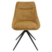 2er-Set drehbare Esszimmerstühle Stoff Metallgestell senfgelb