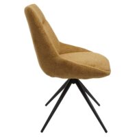 2er-Set drehbare Esszimmerstühle Stoff Metallgestell senfgelb