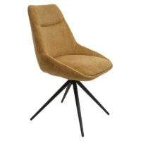 2er-Set drehbare Esszimmerstühle Stoff Metallgestell senfgelb