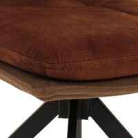 2er-Set Esszimmerstühle drehbar Metall Stoff braun